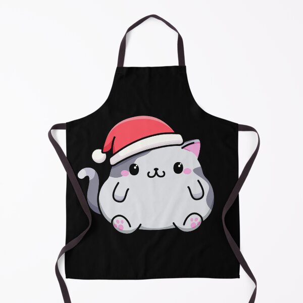 Item preview, Kawaii style chubby cat in santa claus hat designed and sold by MojaDoodles.