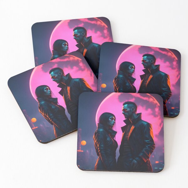 Item preview, Vampire couple in a cyberpunk style designed and sold by GothicRubette.