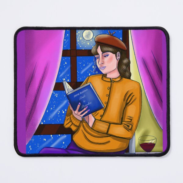 Item preview, Girl reading Jane Austen on starry night designed and sold by altairaleon.
