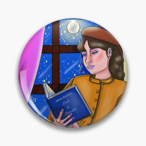 Item preview, Girl reading Jane Austen on starry night designed and sold by altairaleon.