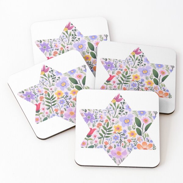Item preview, Lavender Floral Star of David - Colorful Jewish Star for Hanukkah, Jewish Pride, Judaica designed and sold by JoBella-Designs.