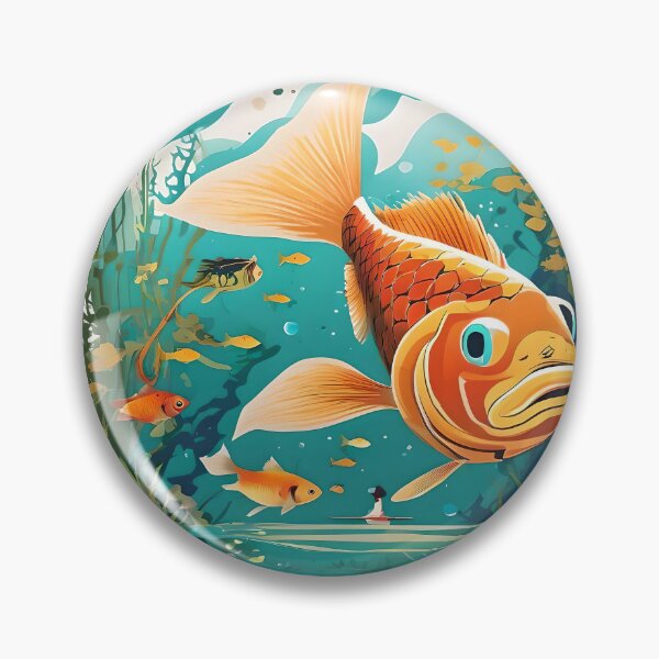 Item preview, Naive style, cautious fish designed and sold by WildLadyWood.