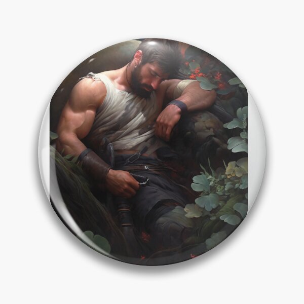 Item preview, Handsome exhausted muscular solider laying on the ground designed and sold by ElliotMus.