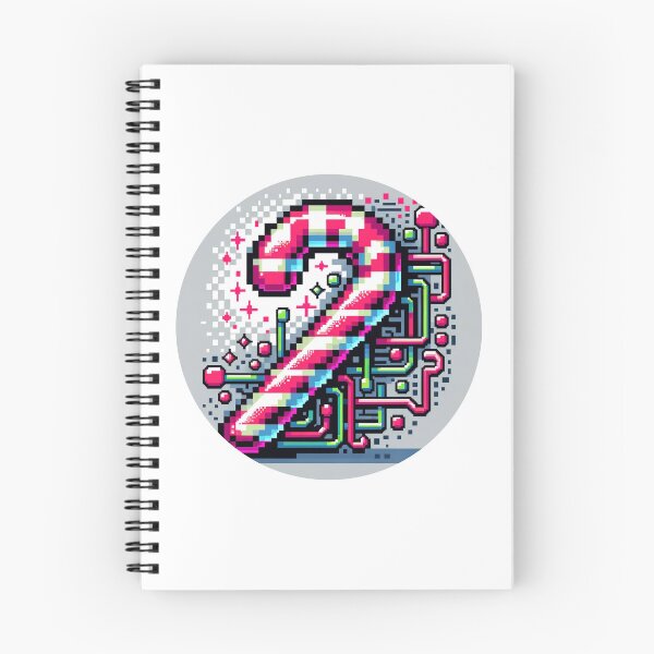 Item preview, Pixel Art Cyberpunk Candy Cane - Neon Christmas Tech designed and sold by PixelPunkster.