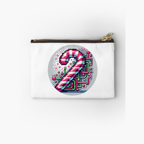 Item preview, Pixel Art Cyberpunk Candy Cane - Neon Christmas Tech designed and sold by PixelPunkster.
