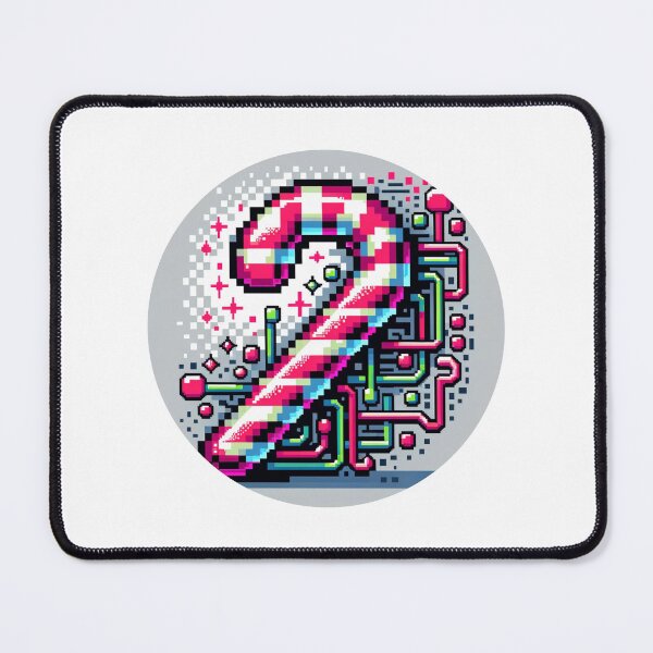 Item preview, Pixel Art Cyberpunk Candy Cane - Neon Christmas Tech designed and sold by PixelPunkster.