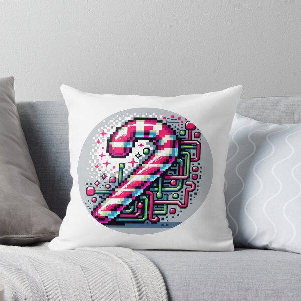 Item preview, Pixel Art Cyberpunk Candy Cane - Neon Christmas Tech designed and sold by PixelPunkster.