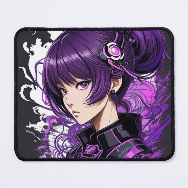 Item preview, Purple Cyberpunk Anime Girl Wall Art Ghost in the Shell designed and sold by Alchemy-A-La-G.