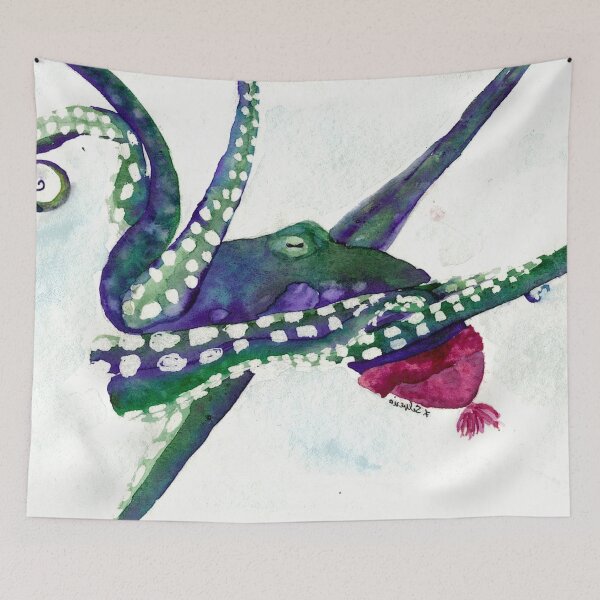 Item preview, Octo in a Wine-Colored Beanie designed and sold by Franclynart.