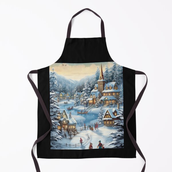 Item preview, Vintage Snowy Village & Ice Skaters designed and sold by JLCableStudio.