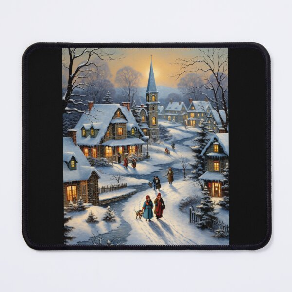 Item preview, Vintage Snowy Village & Ice Skaters  designed and sold by JLCableStudio.