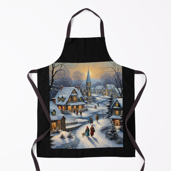 Item preview, Vintage Snowy Village & Ice Skaters designed and sold by JLCableStudio.