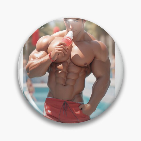 Item preview, Sian! Hunky boy eating some ice cream at the pool.  designed and sold by ElliotMus.