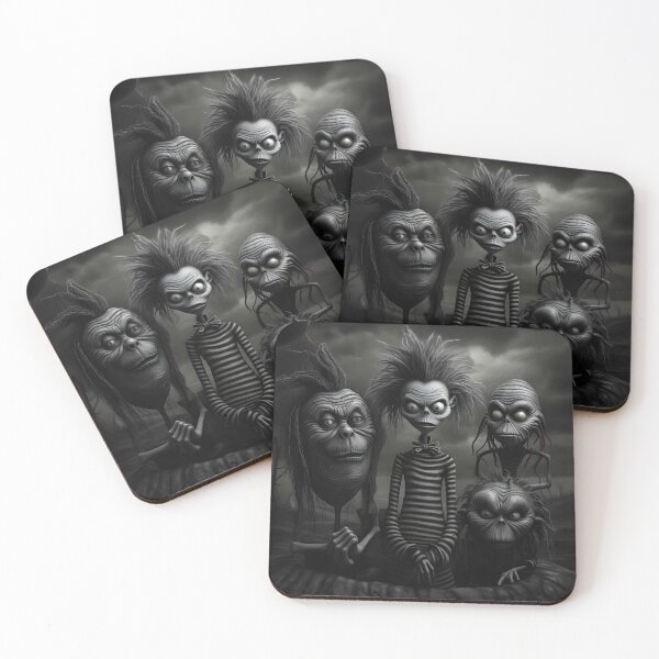 Item preview, Black and White Burtonesque Characters  designed and sold by Ai Enchanted Art | Cottagecore • Whimsigoth • Aesthetic Designs.