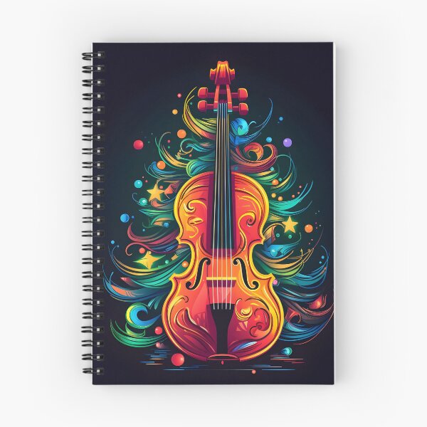 Item preview, holiday violin christmas tree art print designed and sold by dcrc.