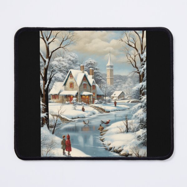 Item preview, Vintage Snowy Village & Ice Skaters  designed and sold by JLCableStudio.
