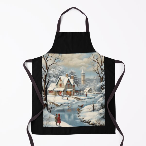 Item preview, Vintage Snowy Village & Ice Skaters designed and sold by JLCableStudio.
