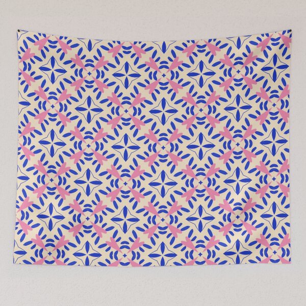 Item preview, Mediterranean style mosaic in pink and navy blue designed and sold by Suvenire.