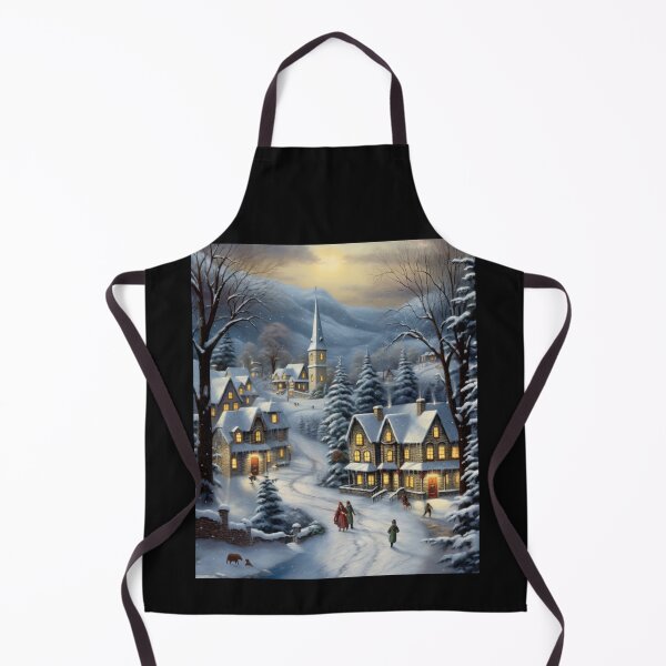Item preview, Vintage Snowy Village & Ice Skaters designed and sold by JLCableStudio.