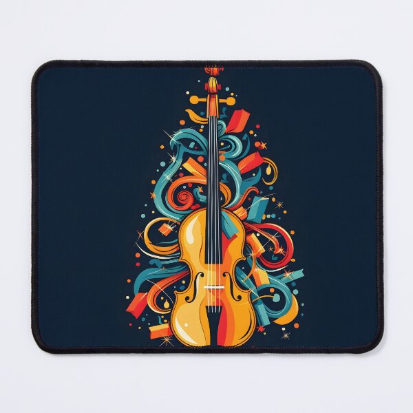 Item preview, holiday violin christmas tree art print designed and sold by dcrc.