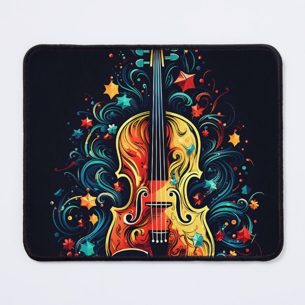 Item preview, holiday violin christmas tree art print designed and sold by dcrc.