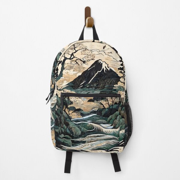 Item preview, Traditional Japanese Mountain River Nature Scene designed and sold by entwithanaxe.