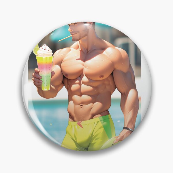 Item preview, Samson! Hunky boy eating some ice cream at the pool.  designed and sold by ElliotMus.