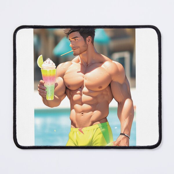 Item preview, Samson! Hunky boy eating some ice cream at the pool.  designed and sold by ElliotMus.