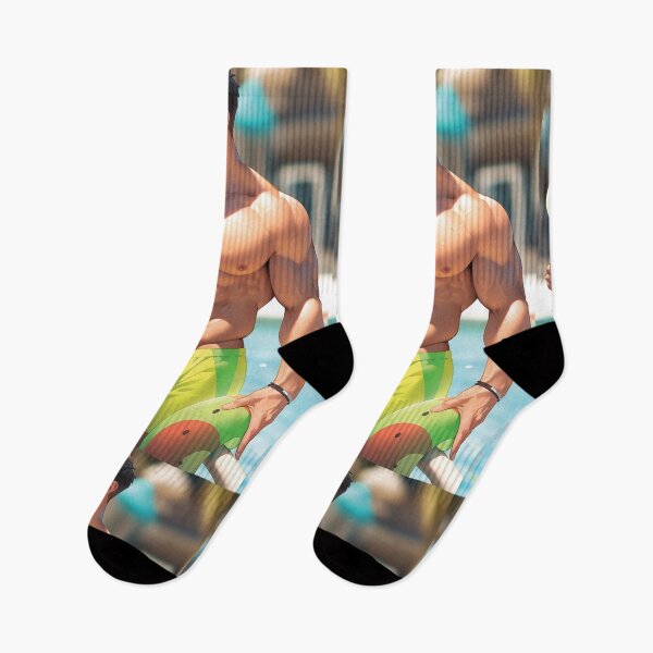 Item preview, Samson! Hunky boy eating some ice cream at the pool.  designed and sold by ElliotMus.
