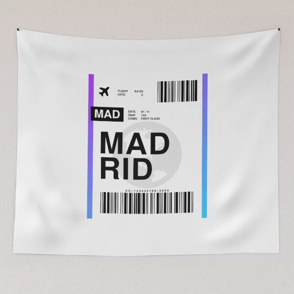 Item preview, Madrid Boarding Pass designed and sold by RabbitK.