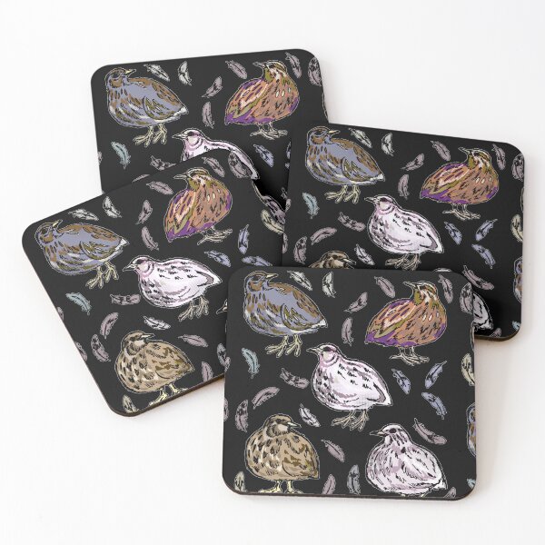 Item preview, Coturnix Quail Pattern with Feathers Night designed and sold by Quail and Friends.