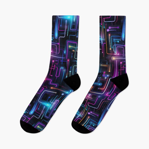 Item preview, Neon Circuitry: Futuristic Geometric Maze in Iridescent Colors designed and sold by polonuim210.