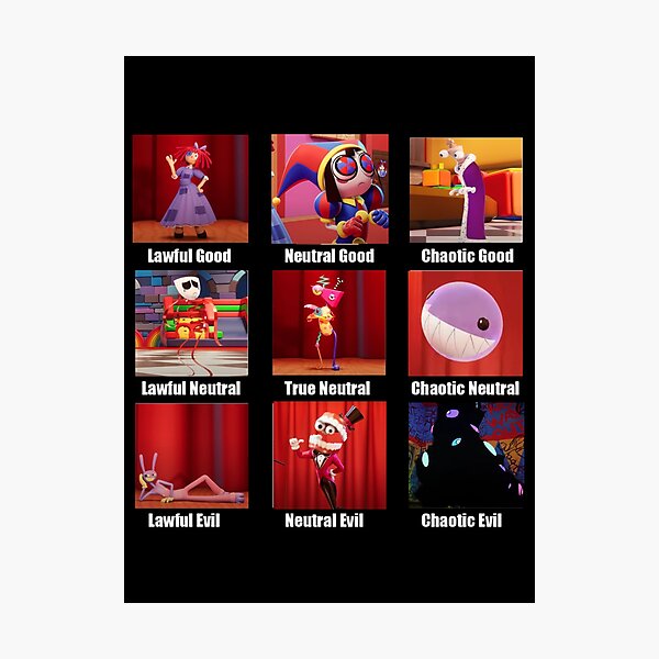 The amazing digital circus alignment chart Photographic Print
