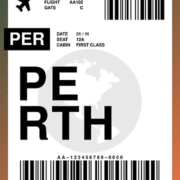 Artwork thumbnail, Perth Boarding Pass by RabbitK