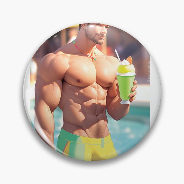 Item preview, Sunny Samson! Hunky boy eating a poo at the pool.  designed and sold by ElliotMus.