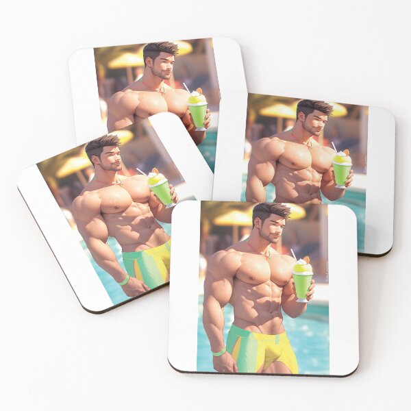 Item preview, Sunny Samson! Hunky boy eating a poo at the pool.  designed and sold by ElliotMus.