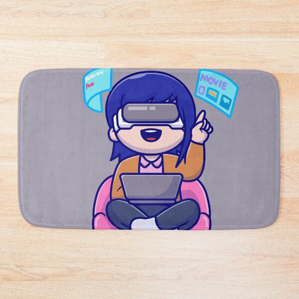 Item preview, Digital Dynamo: Cute Woman Embracing Virtual Work - Cartoon Vector Icon designed and sold by hjian8219.
