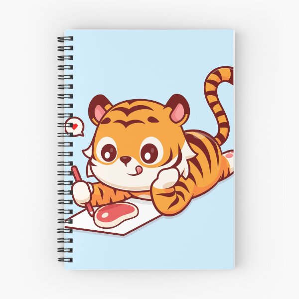 Item preview, Creative Carnivore: Cute Tiger Illustrates Steak - Cartoon Vector Icon" designed and sold by hjian8219.