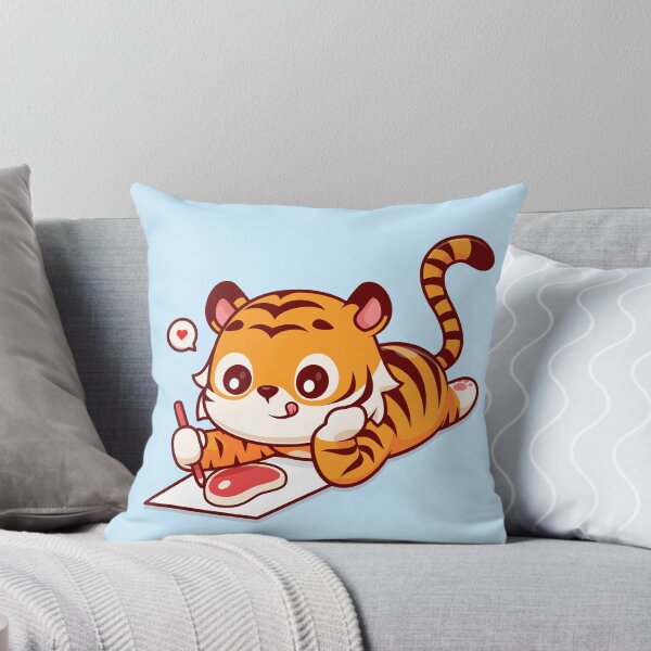 Item preview, Creative Carnivore: Cute Tiger Illustrates Steak - Cartoon Vector Icon" designed and sold by hjian8219.