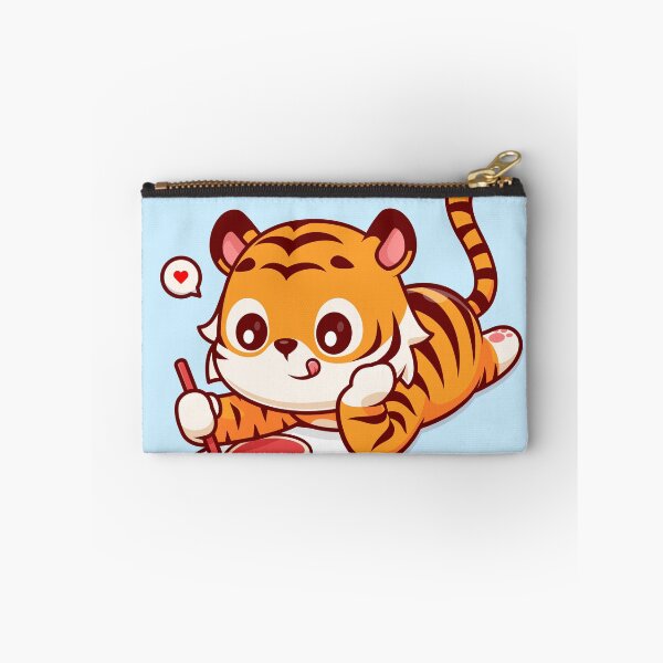 Item preview, Creative Carnivore: Cute Tiger Illustrates Steak - Cartoon Vector Icon" designed and sold by hjian8219.