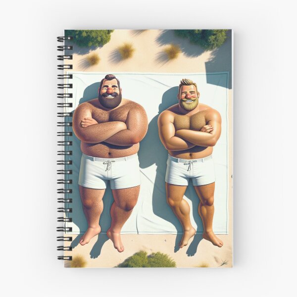 Item preview, Gay bear couple relaxing on the beach designed and sold by norbears.