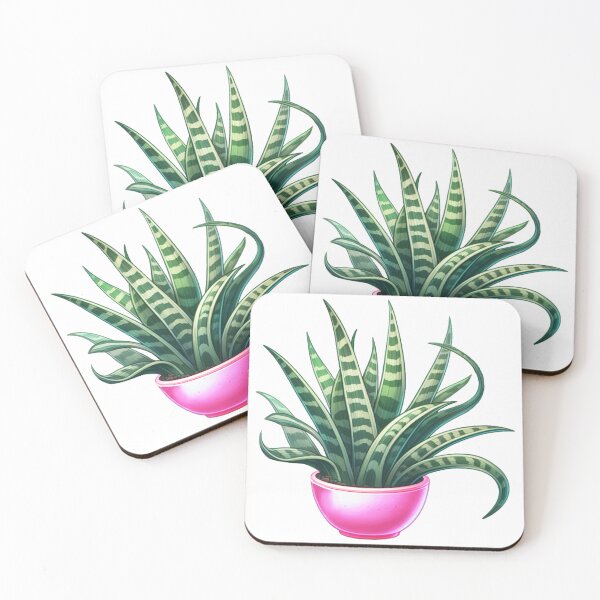 Item preview, Pink Potted Snakeplant - Cute Cartoon Potted Houseplant Painting designed and sold by Star-Fragment.