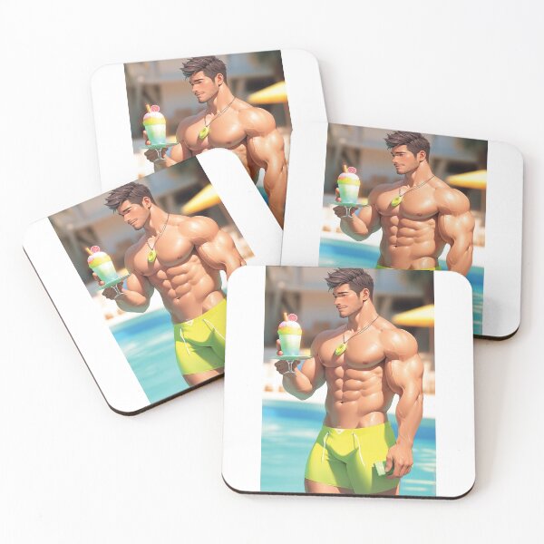 Item preview, Samson! Again, Hunky boy eating an ice cream at the pool.  designed and sold by ElliotMus.