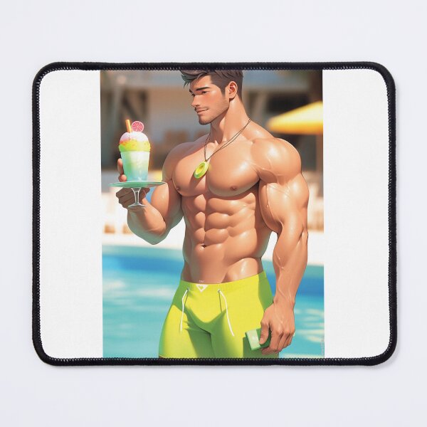 Item preview, Samson! Again, Hunky boy eating an ice cream at the pool.  designed and sold by ElliotMus.