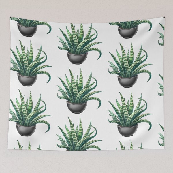 Item preview, Black Potted Snakeplant - Cute Cartoon Potted Houseplant Painting designed and sold by Star-Fragment.