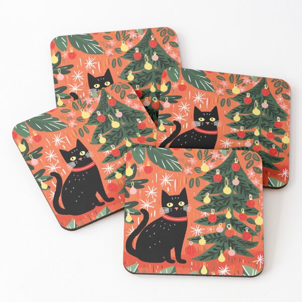 Item preview, Meowy Christmas Black Cat designed and sold by Artlizzard.