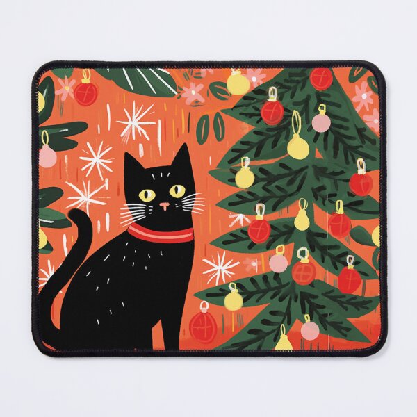 Item preview, Meowy Christmas Black Cat designed and sold by Artlizzard.