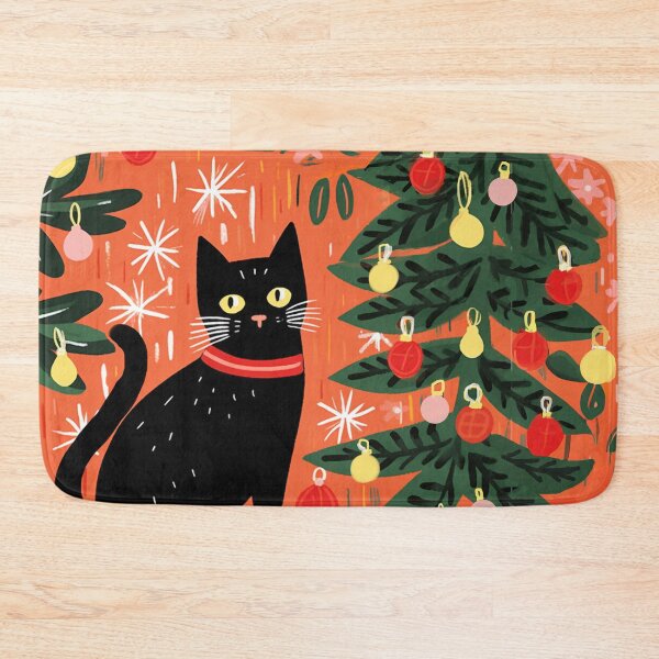 Item preview, Meowy Christmas Black Cat designed and sold by Artlizzard.