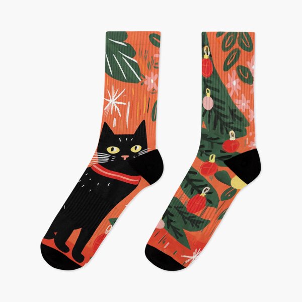 Item preview, Meowy Christmas Black Cat designed and sold by Artlizzard.