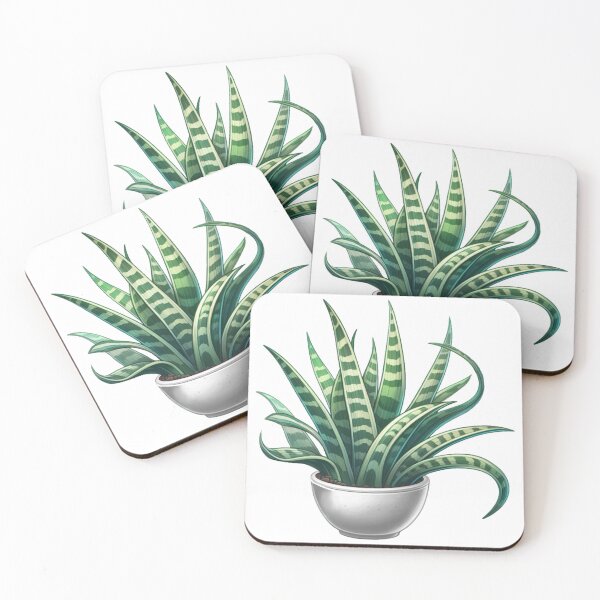 Item preview, White Potted Snakeplant - Cute Cartoon Potted Houseplant Painting designed and sold by Star-Fragment.